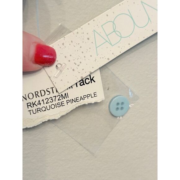 NWT Women's Abound Button Up Shirt Pineapples Blue Flowy - Picture 4 of 5